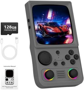R36TMAX Retro Handheld Game Console, Retro Gaming Console 4.0'' IPS Screen with 22,000+ Classic Games, Supports Wi‑Fi Multiplayer & 2-Player Mode, 4000mAh Battery (Gray 128GB)