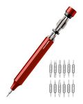 HOTO Precision Screwdriver Set, 24-in-1 Multi-Bit Screwdriver, Mini Hand Screwdriver Set with 12 Double End S2-Steel Bits, Ideal for Phone/Glasses/Watches/Laptop, Cinnabar Red