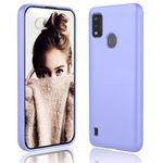 DESSEN Back Cover for ZTE Blade A51 - Liquid Silicone Shockproof Protective Phone Case Slim Soft TPU Bumper Shell with Anti-Scratch Microfiber Lining, Purple