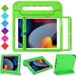 Surom Kids Case with Screen Protector for iPad 10.2 Inch 2021/2020/2019 (9th/8th/7th Generation), Shockproof Convertible Handle Stand iPad 10.2 9th/8th/7th Generation Case for Kids, Green