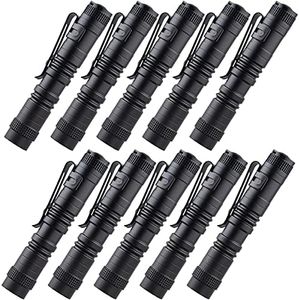 Beieverluck 10 Pack Small Mini LED Flashlight Pocket Flashlight Pen Light Flashlight Tactical Flashlight with Clip Flashlights for Camping Outdoor Emergency Inspection Fathers Gifts for Dad Husband