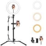 Godox LR120 12" Ring Light with Desktop Stand, 3000K-6000K Bi-color Tik Tok Ring Light with Phone Holder, USB Powered, Dimmable Video Ring Lignt for Selfie Makeup Youtube Video Shooting (Black)