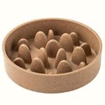 Irida Naturals 17cm Earth-Friendly Slow Feeder Pet Bowls for Dogs and Cats | 800 ml | Non-Slip,Durable, BPA-Free Dog Food Bowl | Made with Rice Husk and Bamboo Fibers | Dog Feeding Bowl | Sand Brown