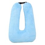 Travel Pillow Car Pillow(28x18in) U Shaped Cushion Pillow, Long Distance Travel Sleep Pillow for Head and Body Support for Adults Children (Blue)