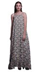 Bimba Gray5 Floral Anemone & Periwinkle Nightgowns for Women Rayon Printed Spaghetti Strap Womens Nightwear Lingerie X-Large