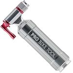 CO2 Inflator with Cartridge Storage Canister by Pro Bike Tool - Quick, Easy and Safe - for Presta and Schrader - Bicycle Tire Pump for Road and Mountain Bikes - No CO2 Cartridges Included (Titanium)