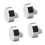 sourcing map Mirror Clips - Zinc Alloy Glass Clips Clamps Holder Round Shape for 6-7mm Thick Mirror, 4 Pcs