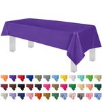 Purple 12 Pack Premium Disposable Plastic Tablecloth 54 Inch. x 108 Inch. Rectangle Table Cover by Grandipity