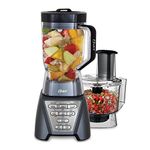 Oster Pro 1200 Blender with Professional Tritan Jar and Food Processor Attachment, Metallic Grey