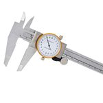 KATSU Dial Caliper Vernier 150mm 6 Inch Stainless Steel, High Precision Shockproof and Lockable Head 4 Way Gauge Micrometer 401230