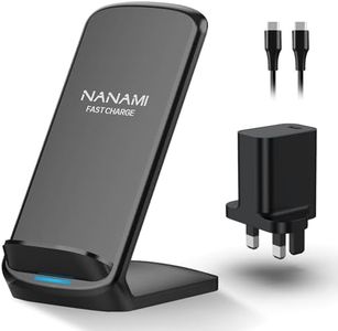 NANAMI Wireless Charger with 20W PD 3.0 Plug - Qi-certified Fast Charging Stand for iPhone 16 15 14 13 Pro Max 12 11 SE2 XS XR X 8, Induction Charger for Galaxy S24 S23 S22 S21 S20 S10 S9 S8 Note 20