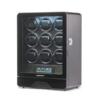 BARRINGTON Automatic Watch Winder for 9 Watches in Black Premium Watch Winder Box with a Super Quiet Motor Stylish LED Digital Display Watch Organiser