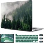 CISSOOK Compatible with MacBook Pro 13 inch Case M2 A2338 Touch Bar 2022 Release, Forest Hard Shell Keyboard Cover +Screen Protector for 2022-2020 M1 A2251 a2289, Forest, Pro13inch-Green