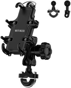 MOTOKER Anti-Vibration Dampener Motorcycle Phone Mount, One-Hand Operation Motorcycle Bike Phone Holder Holds 4.7"-7.1" Cell Phones on Handlebar, Cell Phone Holder for Bike Motorcycle Scooter ATV