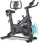 Exercise Bike, Adjustable Magnetic Resistance Brake Spin Bikes Equipment for Home Use, Stationary Bike with Digital Monitor & Tablet Holder, Upgraded Seat Cushion, 180KG Weight Capacity