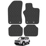 Rubber Car Mats Compatible with Jeep Renegade (2015-2020) Tailored Fit Rubber Floor Mats Set Accessory Black Custom Fit 4 Pieces with Clips - Anti-Slip Backing, Heavy Duty & Waterproof