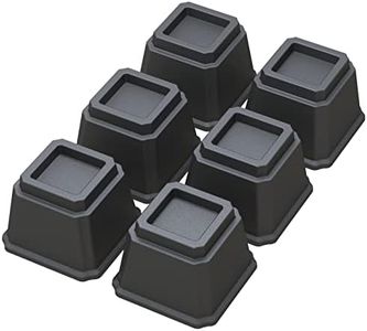 Whynonap Bed Risers 4 Inch Heavy Duty Bed Elevators, Set of 6 Lifts Up 3,000 lbs Furniture Riser for Sofa and Table, Black