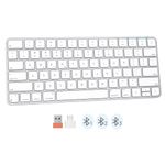 MEETION Wireless Keyboard for Mac, Slim Multi Device Bluetooth Rechargeable Low Profile Layout Keyboard for iPad, iPhone, iMac, iOS, MacBook Air/Pro, Universal for Mac OS iPadOS, iOS White