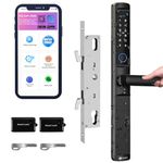 Golens X53 Waterproof Smart Door Lock Digital Door Lock Long Handle 6-Way Unlock WiFi Mobile App, Fingerprint, PIN, OTP, RFID Card and Manual Key for Metal Wooden Doors (for Sliding Doors)