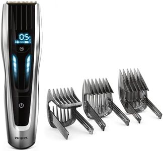 Cortapelos serie 9000 de Philips, afeitadora eléctrica y recortador para hombres, control táctil digital, potencia máxima, corte de pelo perfecto, cuchillas de titanio, 400 posiciones de longitud, 120 min. de uso sin cable, modelo HC9450/15
