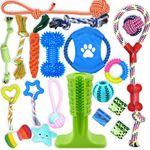 Leipple 20 Pack Dog Chew Toys for Puppy, Puppies Teething Chew Toys for Boredom, Dog Toys with Rope Toys, Interactive Dog Toys and Dog Squeaky Toy for Puppy and Small Dog (A-Style)