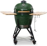 KAMADO BONO Green Egg BBQ Grill, 21" I Kamado BBQ Charcoal Grill with Dual Zone Grilling System I Ceramic bbq Smoker for Cooking, Smoking & Baking