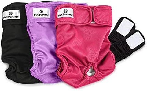 Pet Parents Washable Dog Diapers (3pack) of Doggie Diapers, Color: Princess, XLarge Dog Diapers