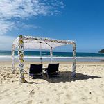 CoolCabanas Beach Cool Cabana Canopy Sun Shade Shelter Tent - 8' x 8' or 6'6" x 6'6", Easy to Setup, Folds to just 3'5", Perfect for Family Beach and Backyard, UPF 50+, The Original and The Best