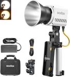 Godox ML60IIBi Kit1 LED Video Light with AK-B01 Battery Base, 70W 2800K-6500K Dimmable LED Studio Light with 11 Pre-set FX Lighting Effects, LED Photography Light with Reflector, Support APP Control