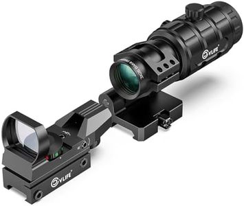 CVLIFE 1X22X33 Red Green Dot Sight and 3X Magnifier Combo, Motion Awake Multi-Reticle Circle Dot Open Reflex Sight with Flip-to-Side Magnifier, Absolute Co-Witness Mount for 21MM Picatinny
