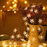 Party Propz Snow Flake Led Lights - 10 Led, Decorations Lights | Led Lights for Home Decoration | Fairy Lights for Room | Series Decorative Lights | Lights for Indoor Outdoor | Lights for Bedroom