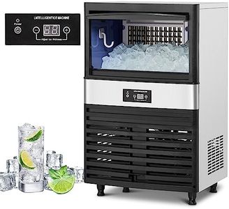 Commercial Ice Maker Machine 160lbs/24H, Under-Counter Ice Machine, 60 Ice Cube with 44lbs Ice Storage Capacity, Freestanding Ice Maker