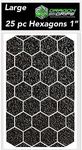 Dragon Grips Rubber Grip Tape 1 Inch Black Hexagon 25pc Multi Purpose Grip Stickers, Grip Tape for Handles, Add Grips to Almost Anything, Self Adhesive Cell Phone Grip Tape, Gaming Mouse Grip Tape