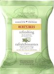 Burt's Bees Refreshing Facial Cleanser Towelettes and Makeup Remover Wipes for All Skin Types with Cucumber & Mint Made with Repurposed Cotton, 30 Count