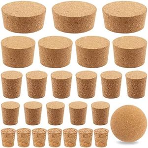 Mardatt 41 Pcs 6 Sizes Wooden Tapered Cork Plugs Assorted Set Natural Soft Wine Bottle Corks for Wine Beer Glass Bottle and DIY Craft Project