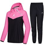 HOTSUIT Sauna Suit Women Weight Loss Boxing Gym Sweat Suits Workout Jacket, Rose Red, XL