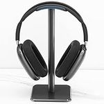 Headphone Stand, Aluminum Desktop Headset Stand, Headset Earphone Holder with Solid Base TPU Tray, for AirPods Max for Beats for Bose for HyperX, Easy to Install (Black)