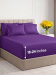 Extra Deep Queen Sheet Set - 6 Piece Breathable & Cooling Sheets - Hotel Luxury Bed Sheets Set - Easy & Secure Fit - Soft, Wrinkle Free & Comfy Sheets Set - Purple Sheet Set w/Extra Deep Pockets