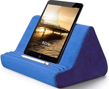 Soft Tablet Stand Pillow with Pocket,Tablet Cushion Stand,Adjustable 3 Viewing Angle,Lazy Holder Stand for Bed Sofa,Compatible with iPads Tablets eReaders Smartphones Books Magazines (Blue)
