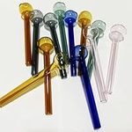 12cm Glass Water Pipe Oil Burner Accessories 12pcs (6 Colors)