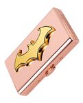 DGPENGWEI Retro Bat Decorated Metal Cigarette Case for Regular and King Size Cigarettes, Holds 12 100's Cigarettes, RFID Blocking Credit Card Wallet (Bat Rose Gold, 12pcs 100mm)