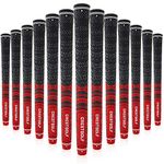 Multi -Compound Golf Grips, Standard Size All-Weather Control Thread Technology Rubber Combine with Carbon Yard, Anti-Slip-Set of 13(Red,Standard Size)