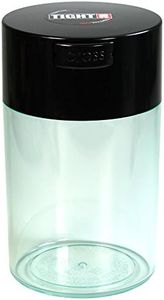 Tightvac - 1 oz to 6 ounce Airtight Multi-Use Vacuum Seal Portable Storage Container for Dry Goods, Food, and Herbs - Black Cap & Body, Plastic, Black Cap Clear Body, .57-Liter/19-Fluid Ounce