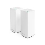 Linksys Atlas 6 Mesh WiFi 6 System - Dual Band AX3000 Wireless Router with up to 3.0 Gbps Speed, 4x Faster for 50+ Devices & 4,000 sq ft Coverage - 2 Pack, White