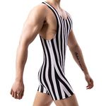 YUFEIDA Men's Sports Undershirt Jumpsuit Leotard Slim Fit Bodysuit All In One Pajamas Wrestling Singlet Underwear