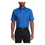 Van Heusen Men's Regular-fit Oxford Short-sleeve Button Down-collar Dress Shirt, English Blue, Small