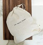 Montecito Home"Our Daily Bread" Set of 2 Natural Linen Bread Bags (15x12 Boule Bags), Reusable Drawstring Bag Homemade Bread Storage, Perfect for Bakers, House Warming