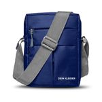 DEIN KLEIDER Nylon Sling Cross Body Travel Office Business Messenger one Side Shoulder Pouch Bag for Men and Women (Blue)