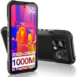 DOOGEE V20 PRO Rugged Smartphone 5G 2023, 1440 * 1080 Thermal Camera Unlocked Rugged Phone, 2K AMOLED Display Android Phone, 20GB+256GB Android 12 Cell Phone, 24MP Night Vision, NFC, OTG