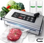 95Kpa Liquid Vacuum Sealer Machine, Full Automatic Food Sealer for Dry/Liquid/Moist Foods | Strong Suction | Digital Timer | One-Touch Operation | Built-in Cutter & Bag Storage | Removable Drip Tray